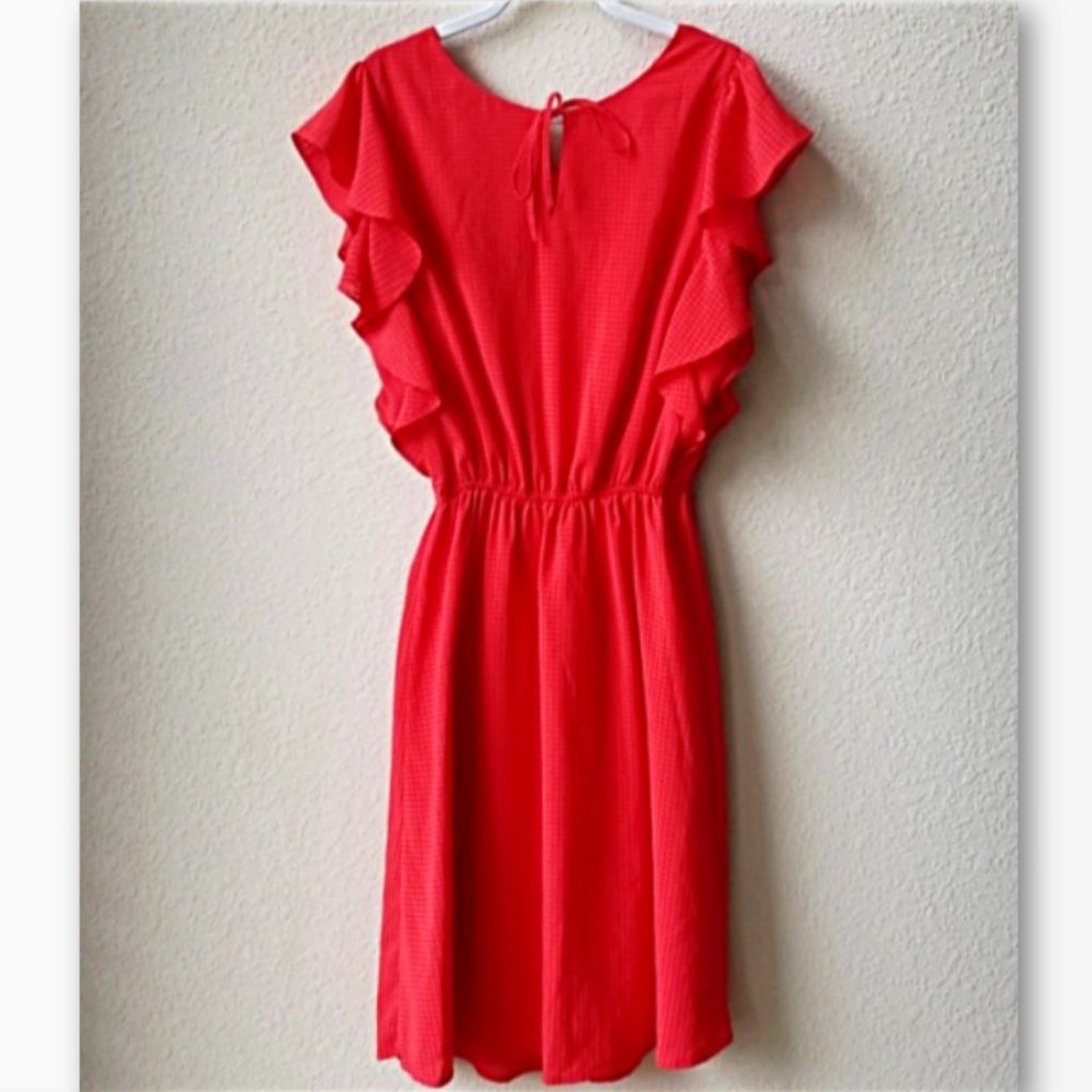 Women's Ruffle Sleeve Check Patterned Dress XS - Picture 2 of 6